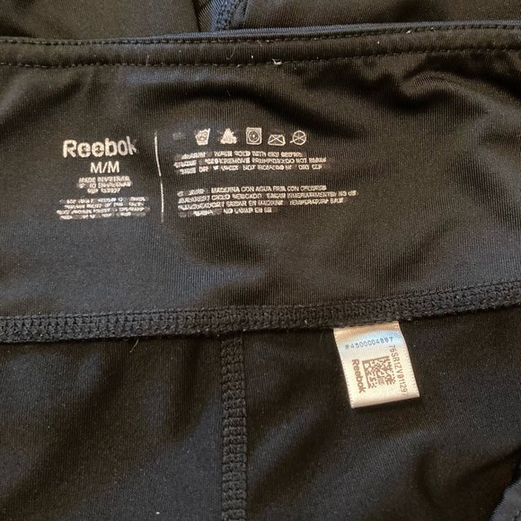 REEBOK Black with Mesh Yoga Running Workout Leggings Pants Womens Medium - Picture 13 of 15